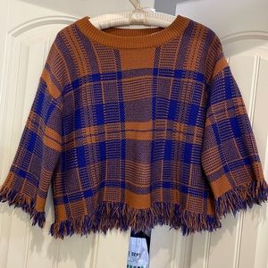 Anthropologie Moon River Plaid Sweater